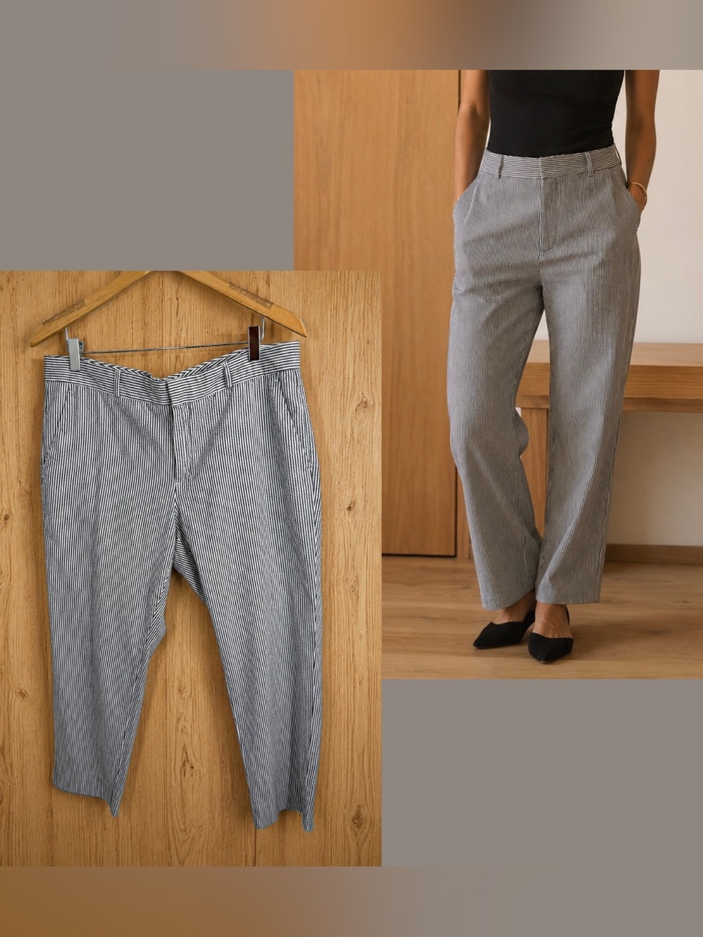Banana Republic Sear Suckers Pinstripe Trousers Pants